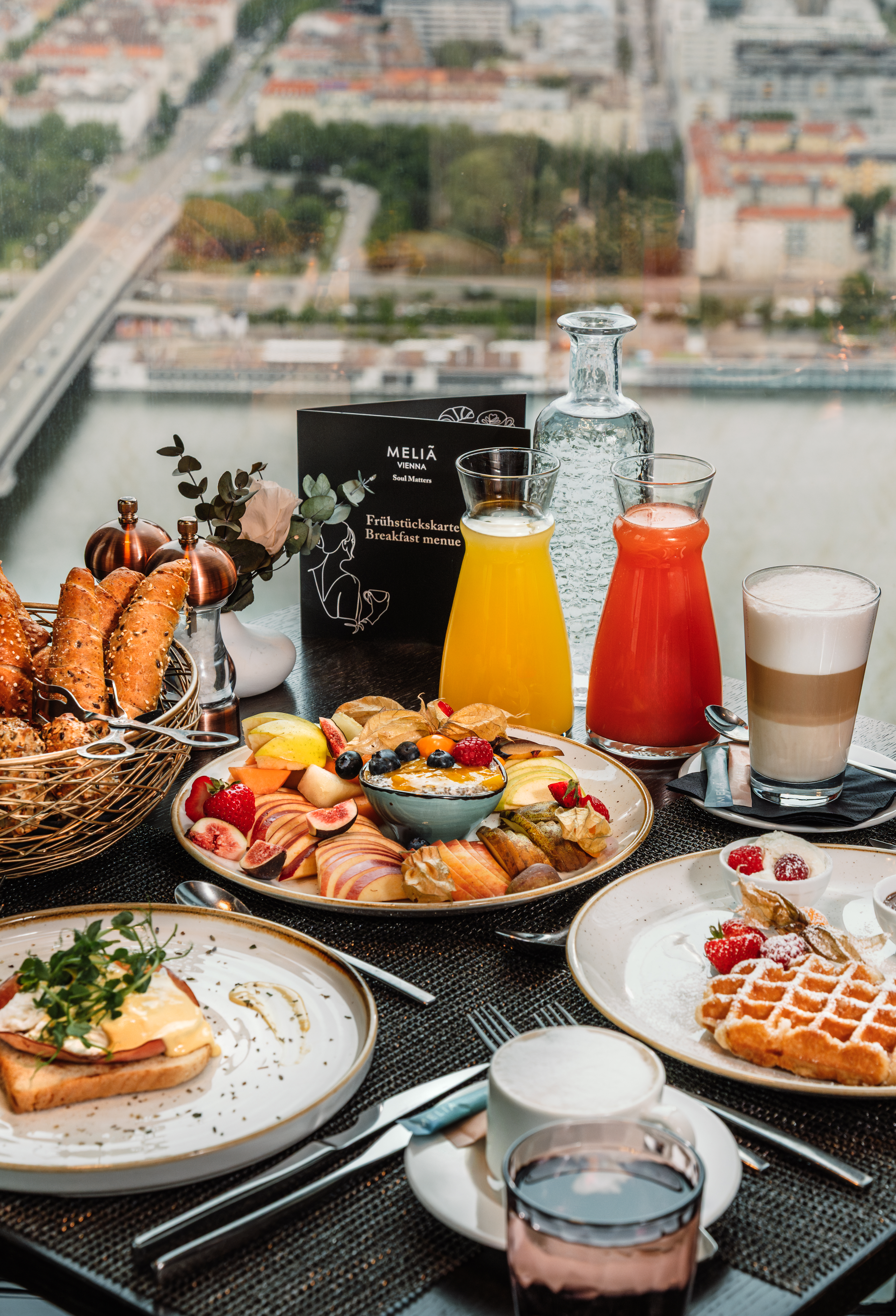 a table with food on it