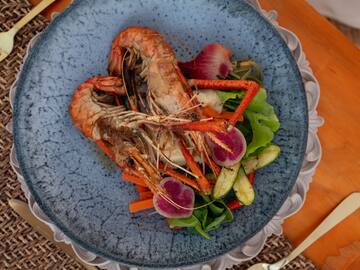 a plate of food on a table