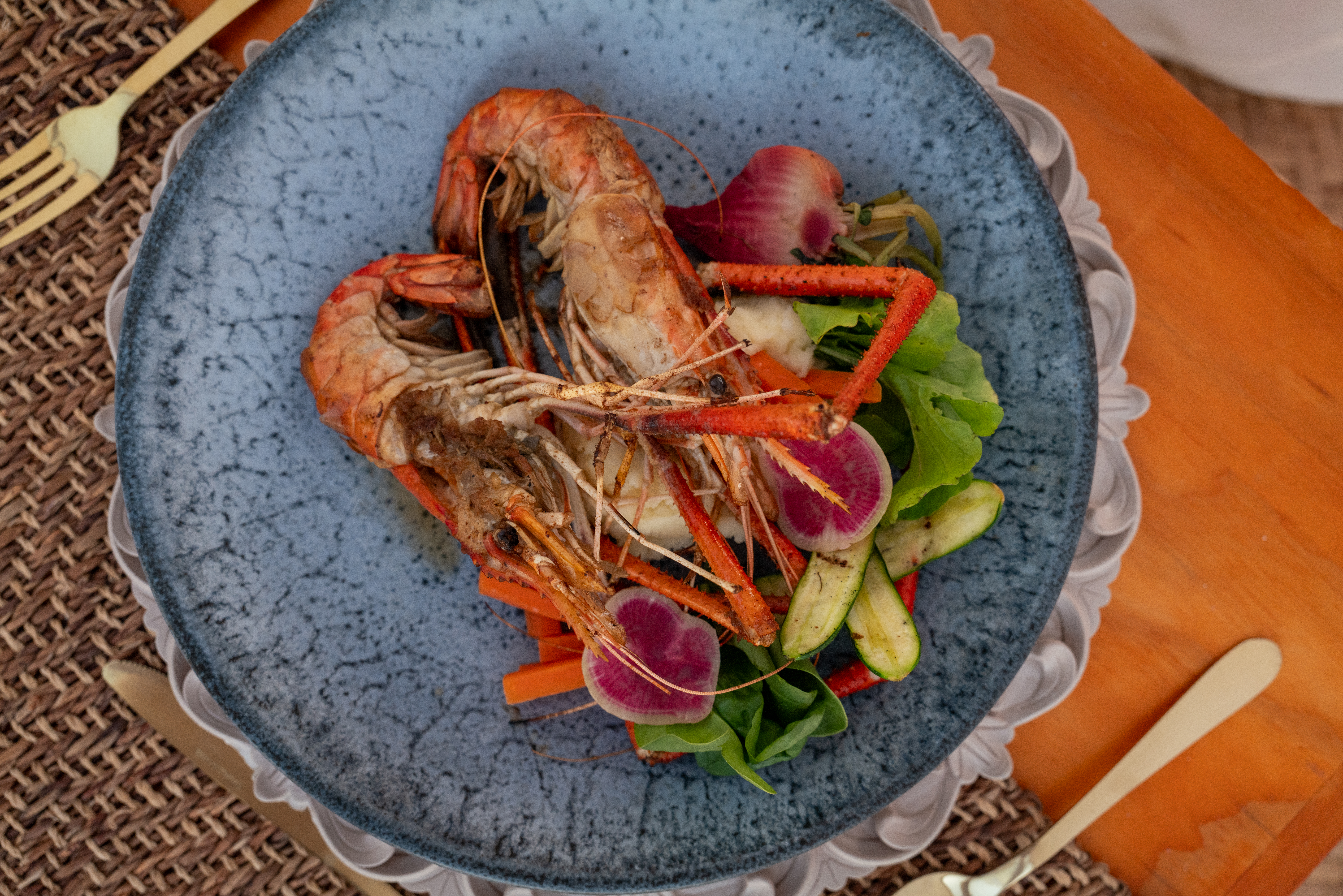 a plate of food on a table