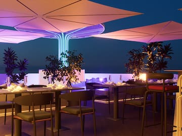 a restaurant with tables and chairs