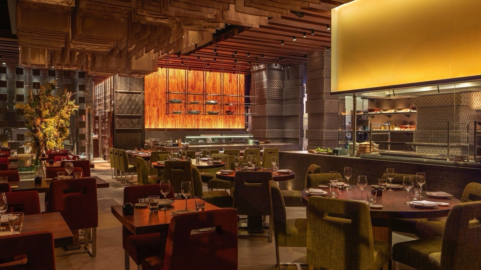 a restaurant with tables and chairs