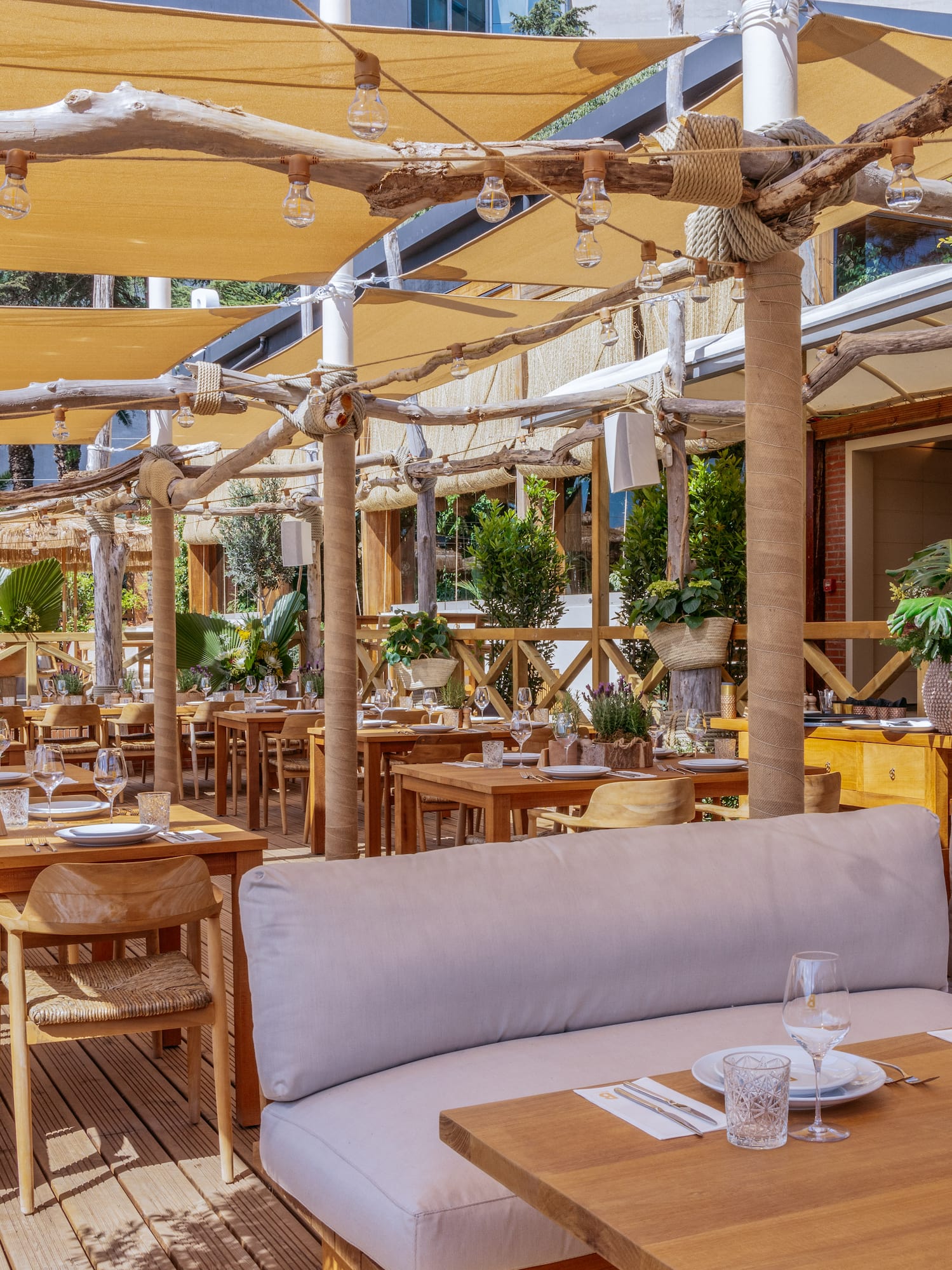 a restaurant with tables and chairs