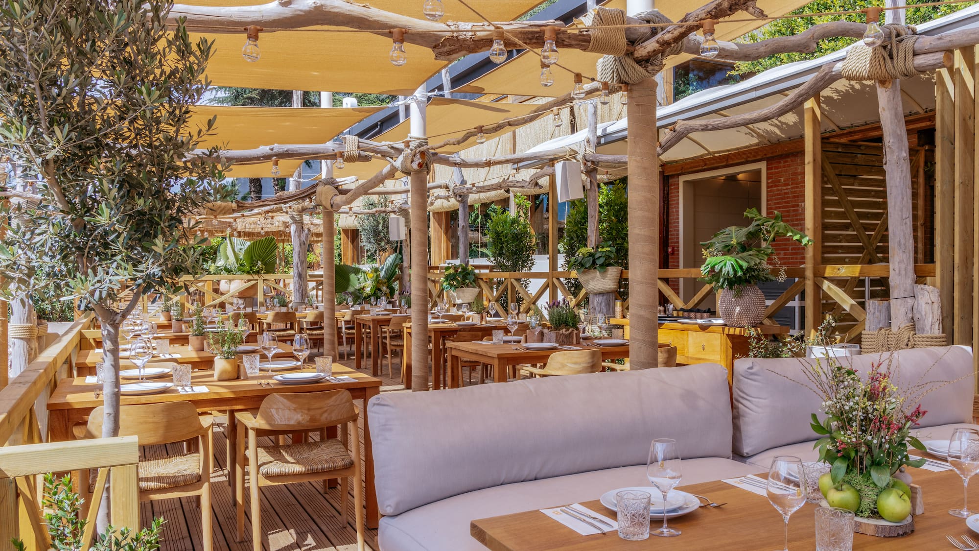 a restaurant with tables and chairs
