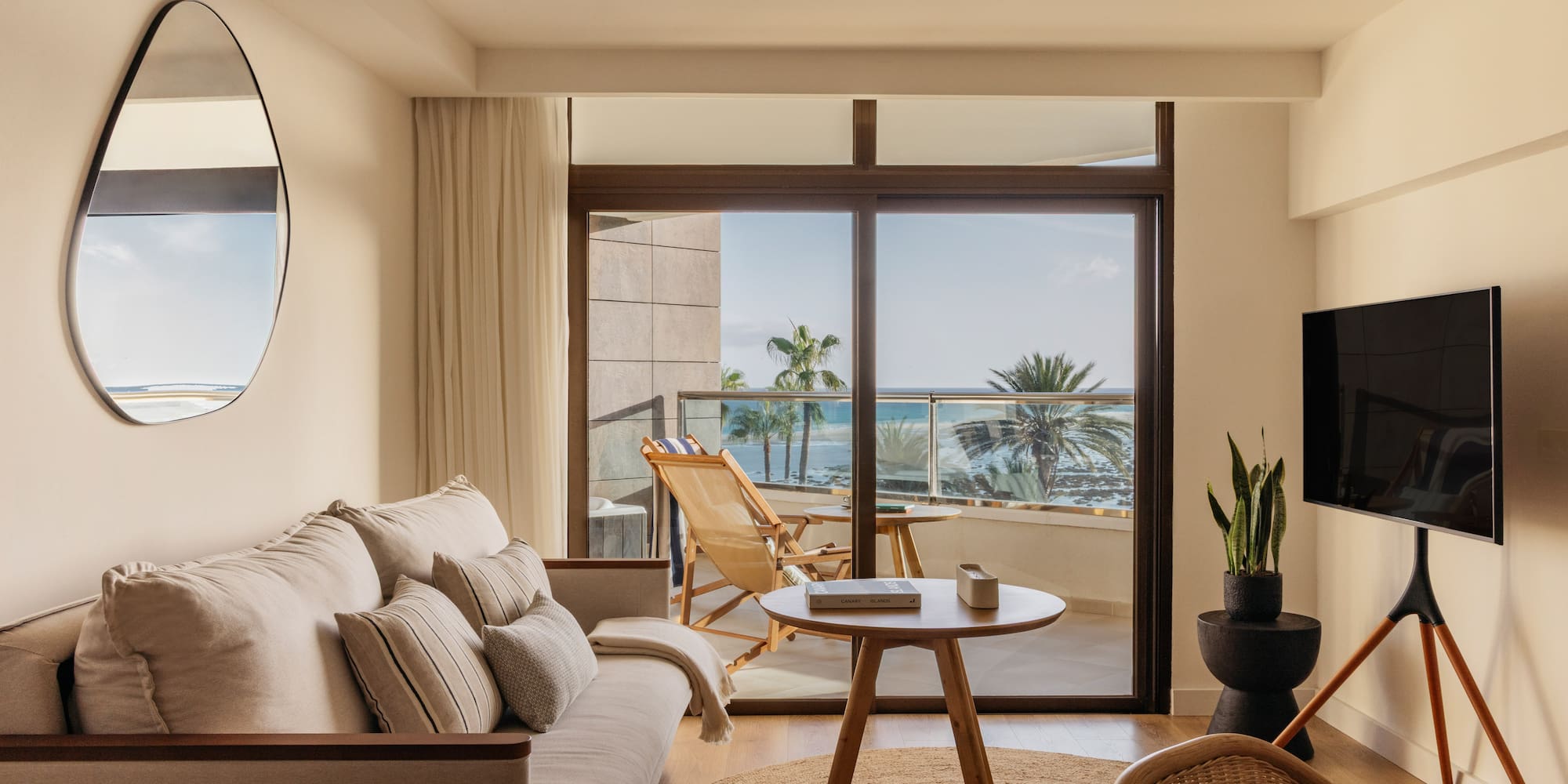 a living room with a couch and a table