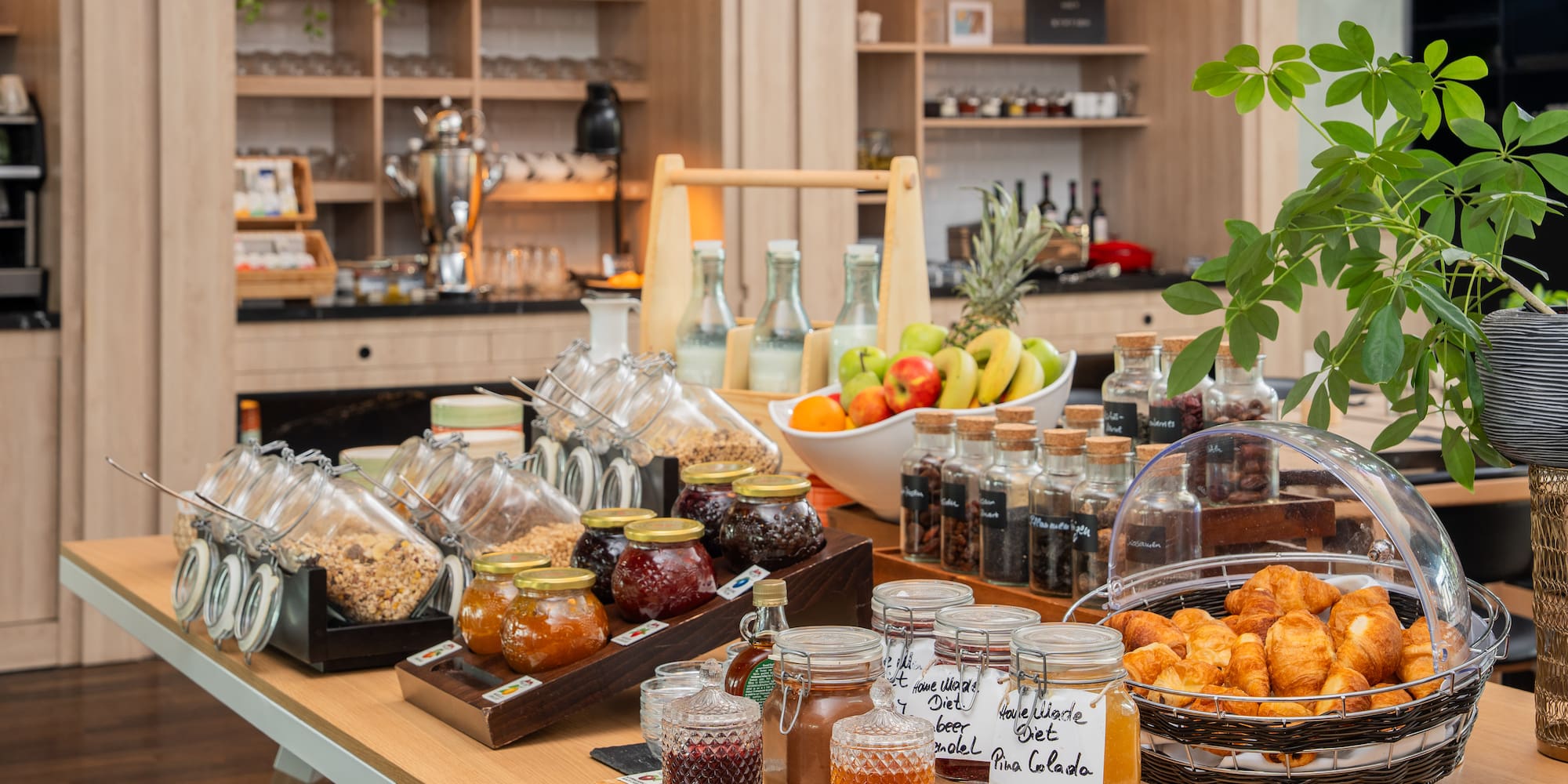 a table with food on it