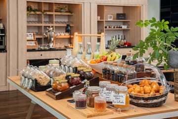 a table with food on it