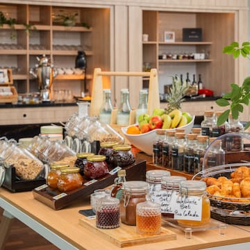 a table with food on it