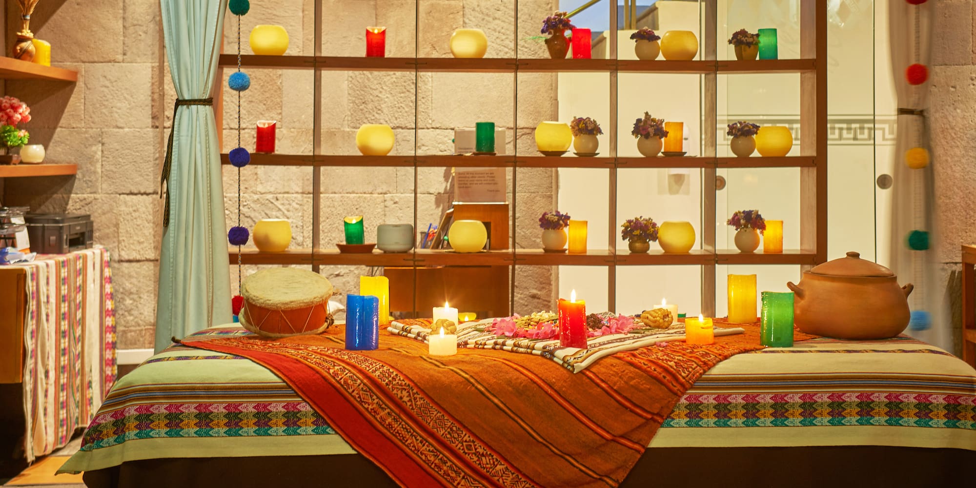 a table with candles on it