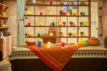 a table with candles on it