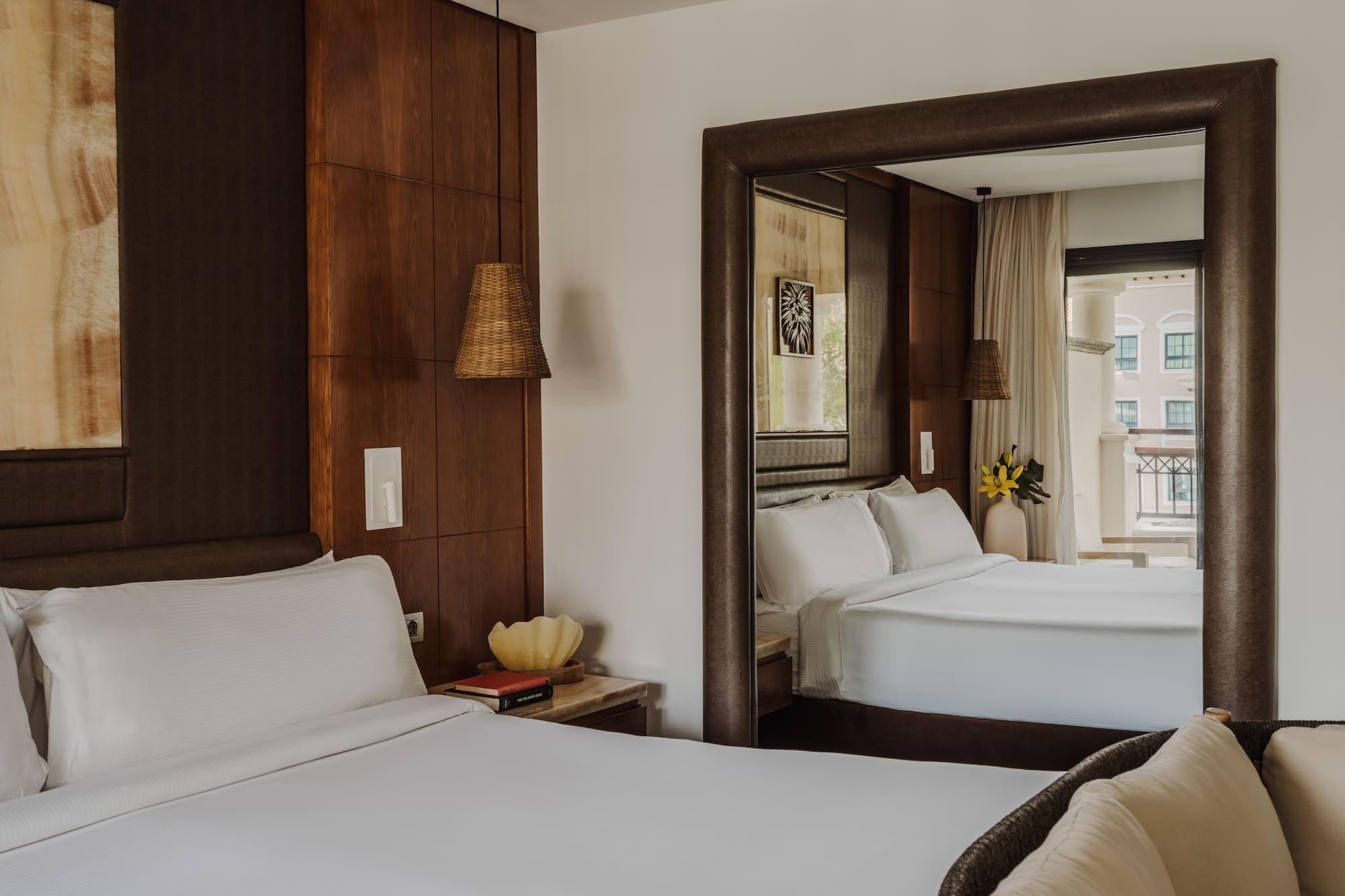 a room with two beds