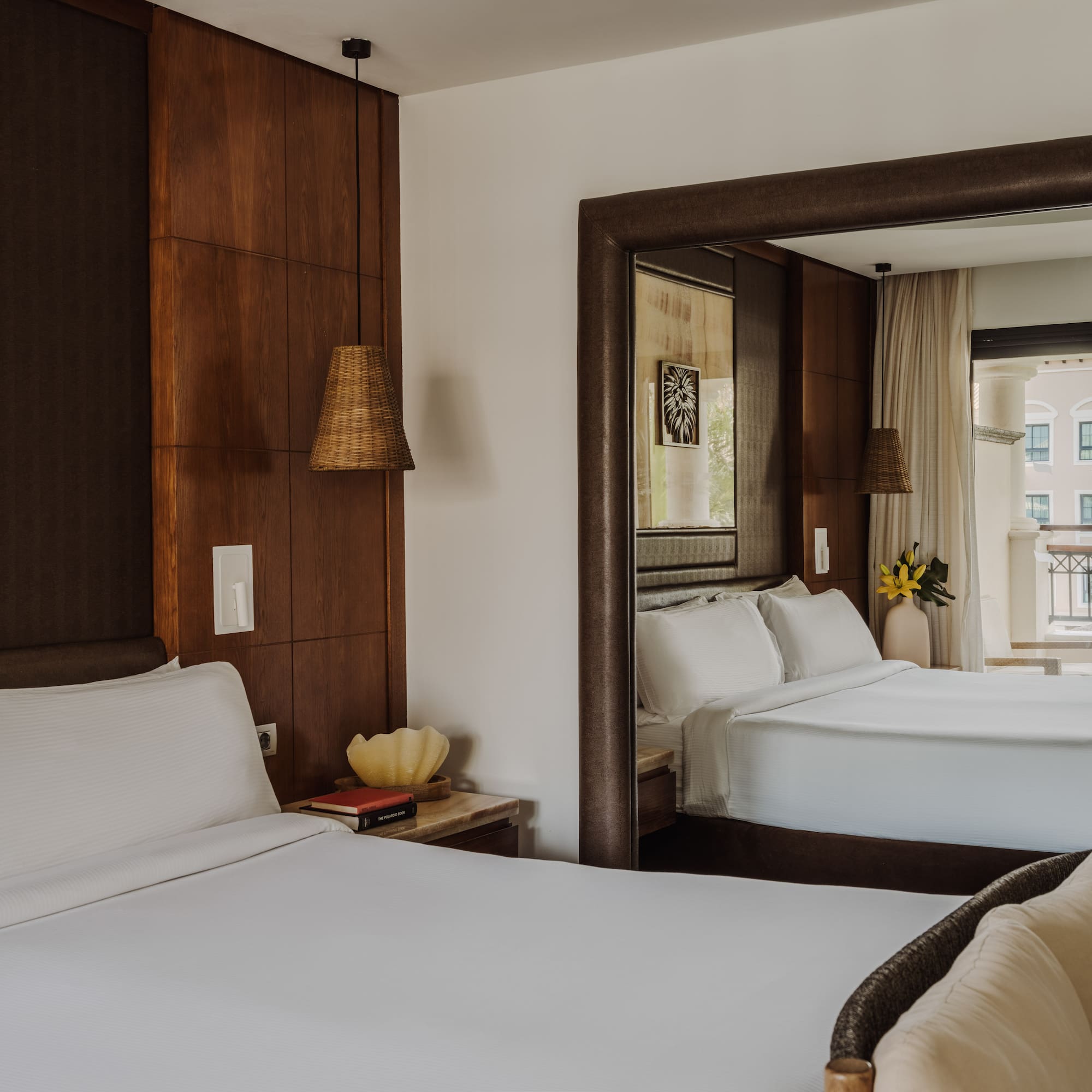 a room with two beds