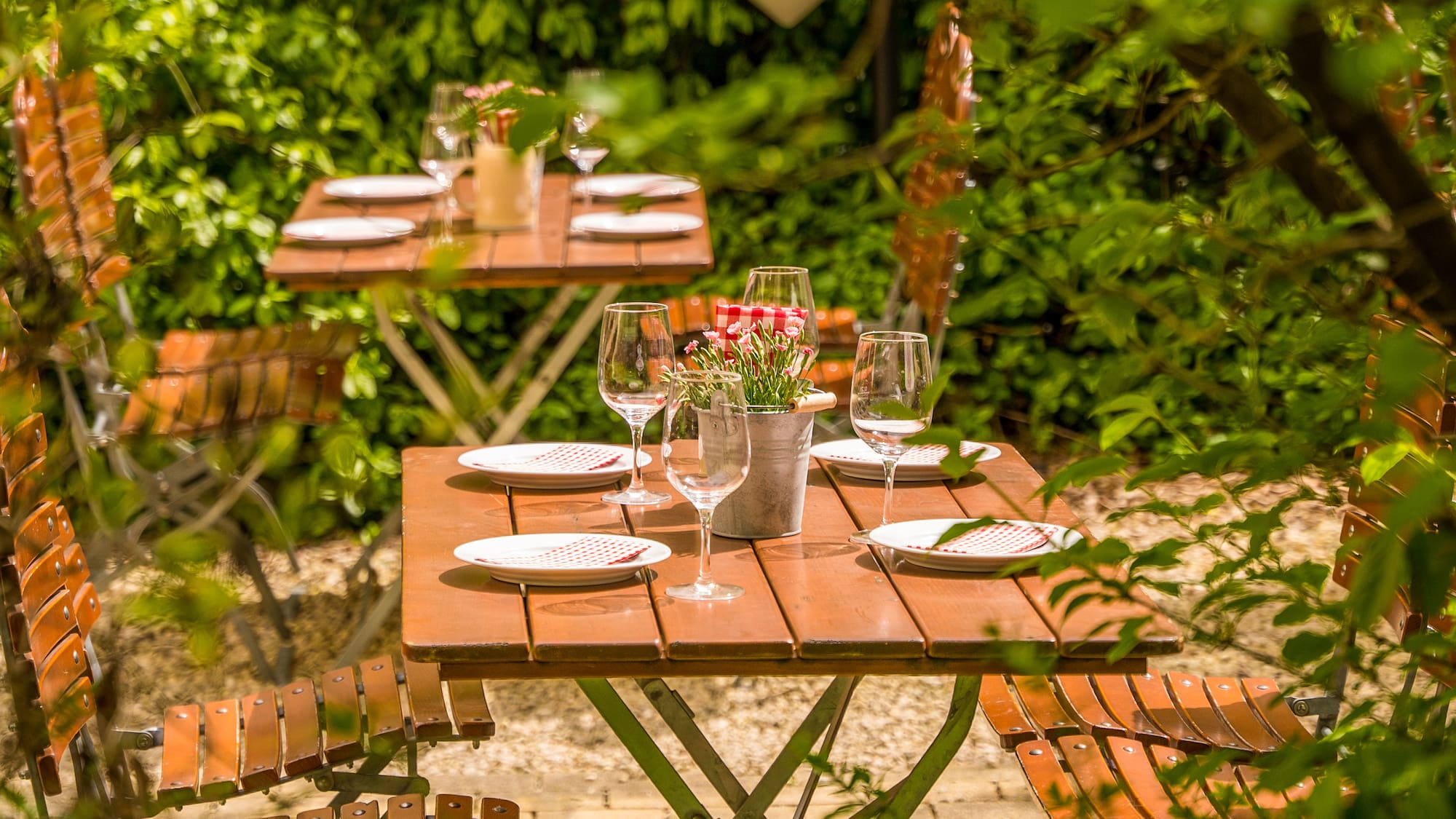 a table set up for a meal