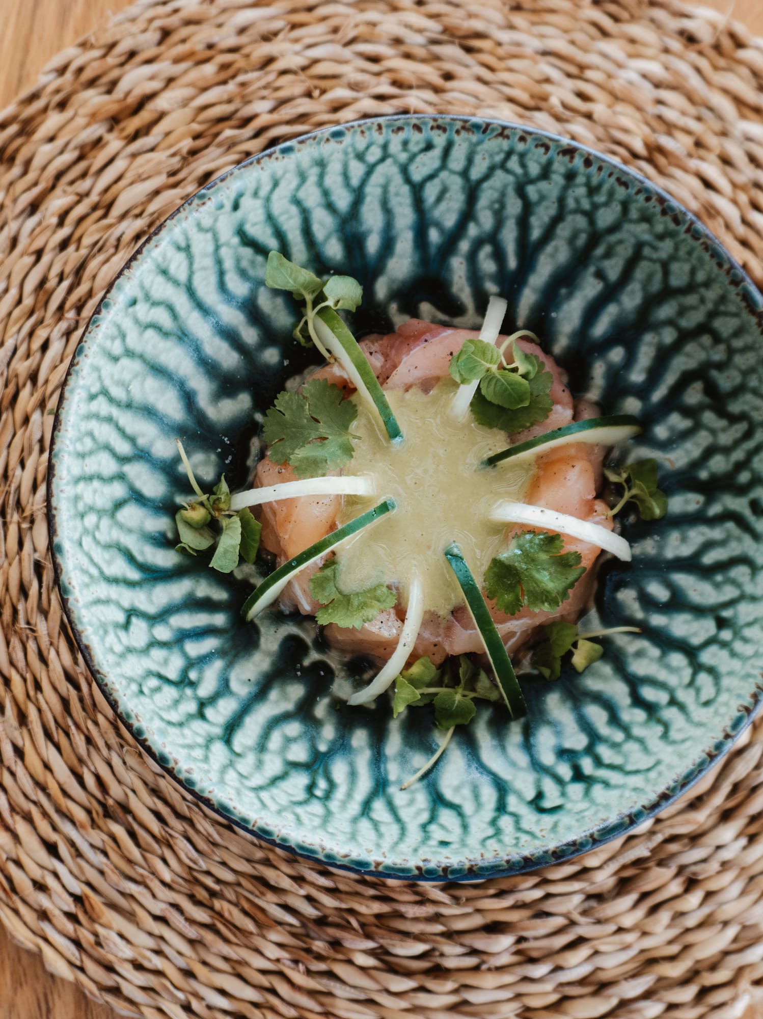 a bowl of food on a table