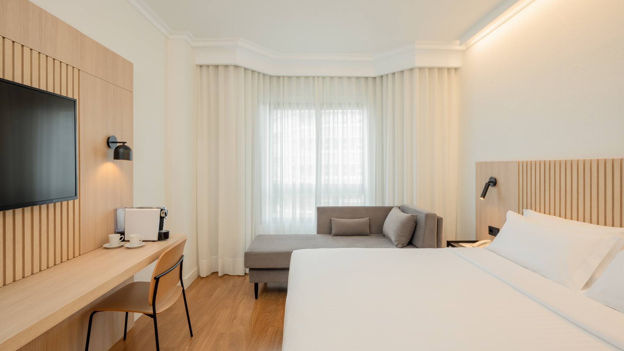 a room with a bed and a couch