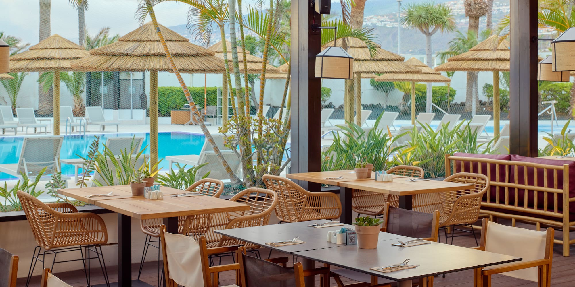 tables and chairs outside a restaurant