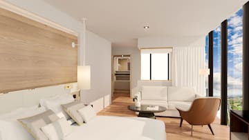 a room with a bed and a couch