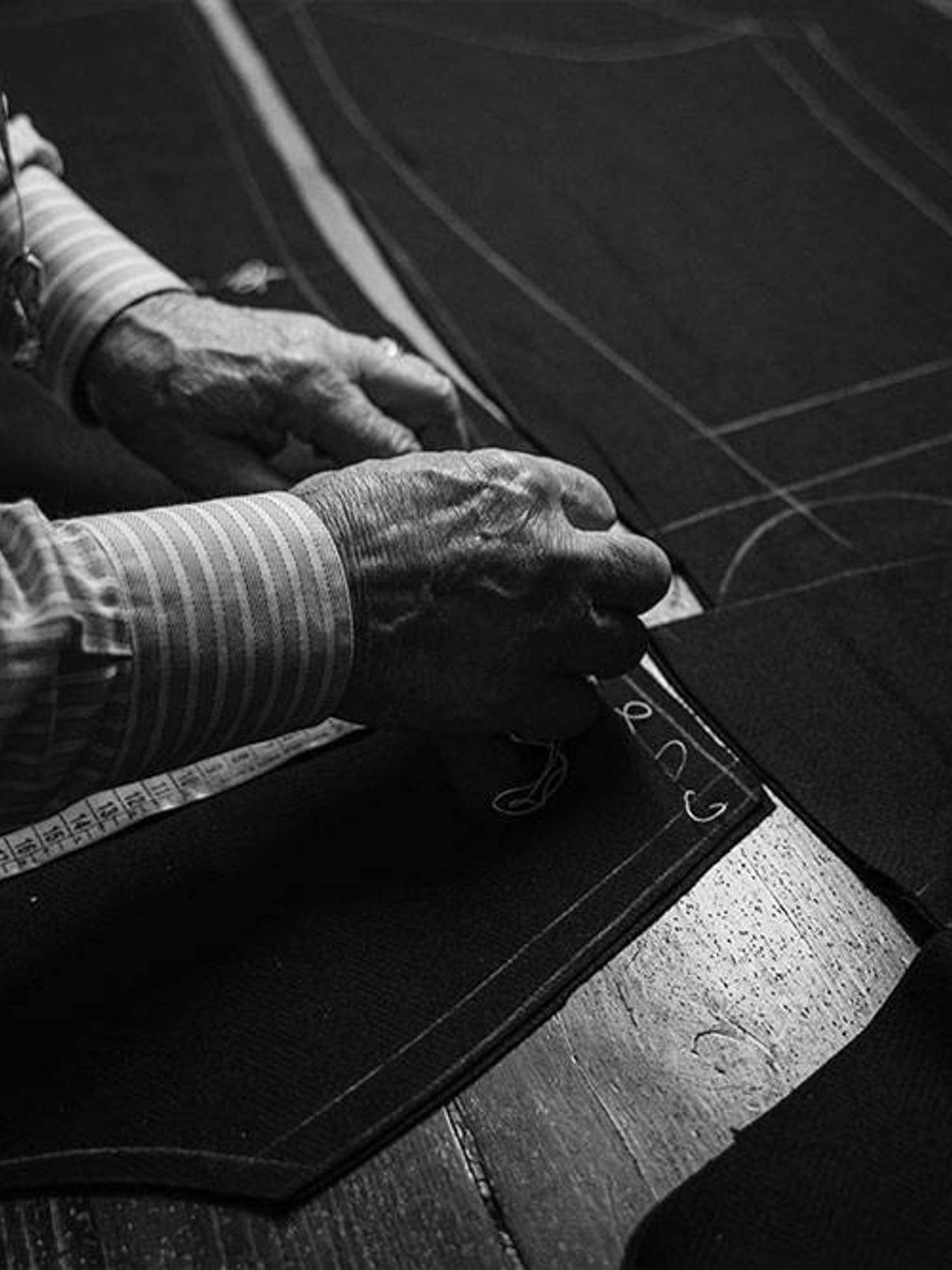 a person sewing a pattern