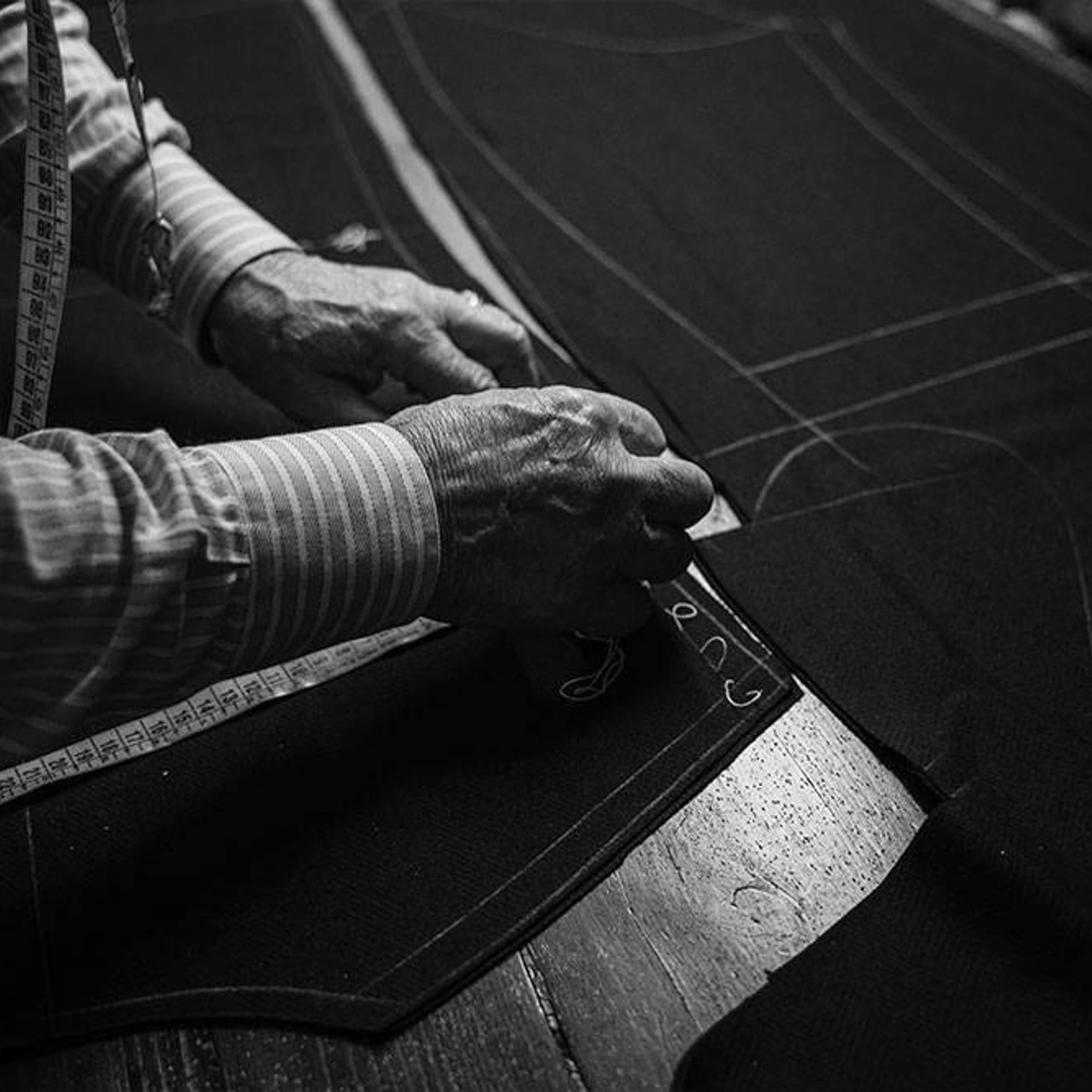 a person sewing a pattern