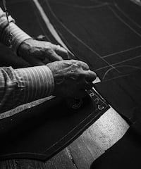 a person sewing a pattern