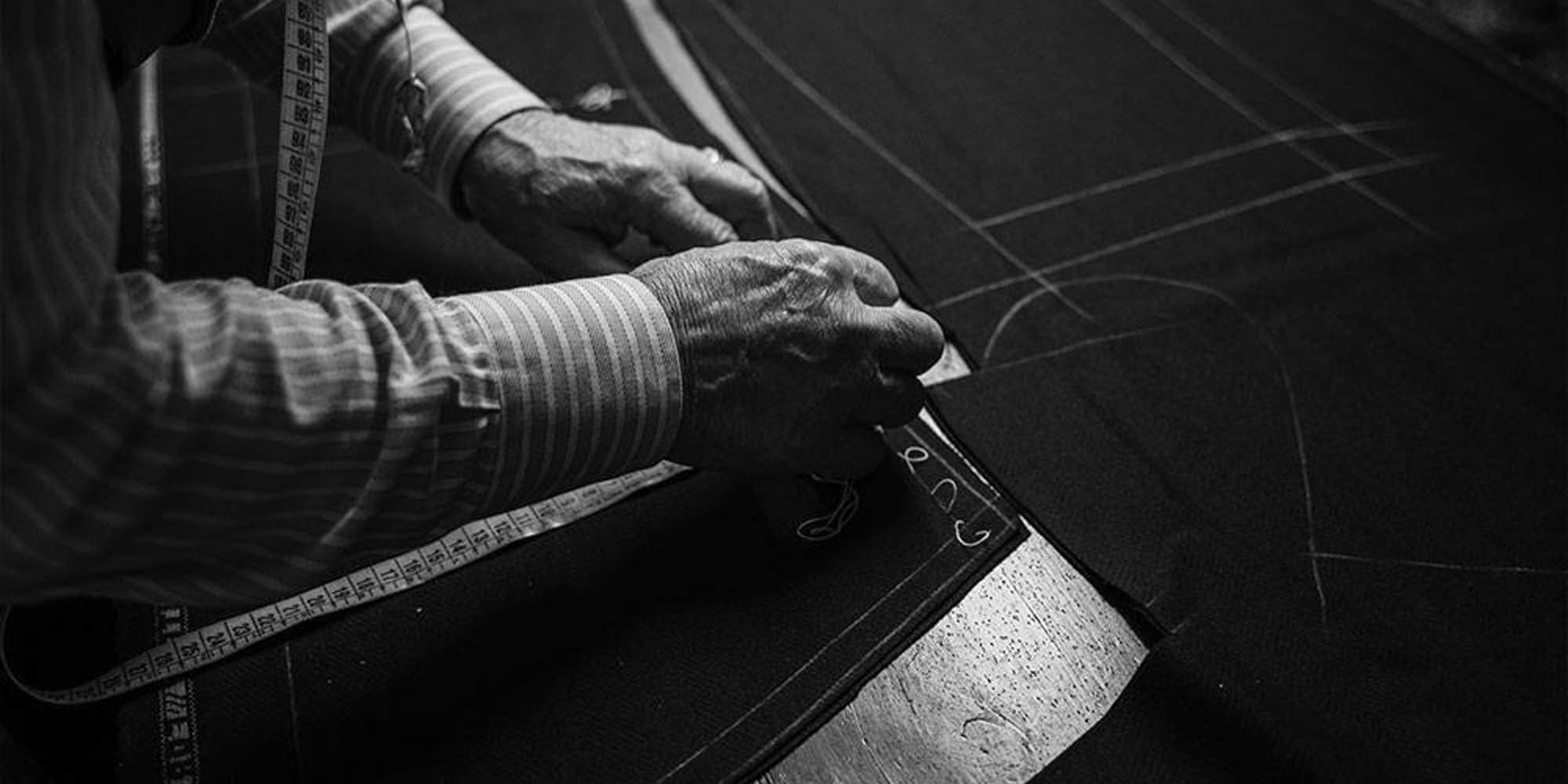 a person sewing a pattern