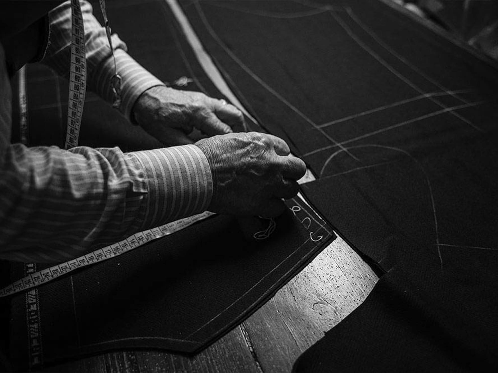 a person sewing a pattern