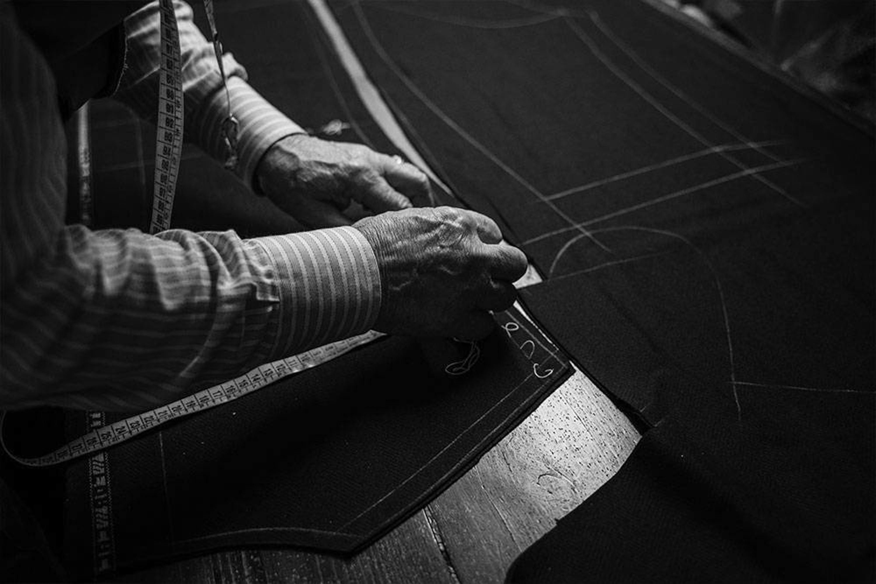 a person sewing a pattern