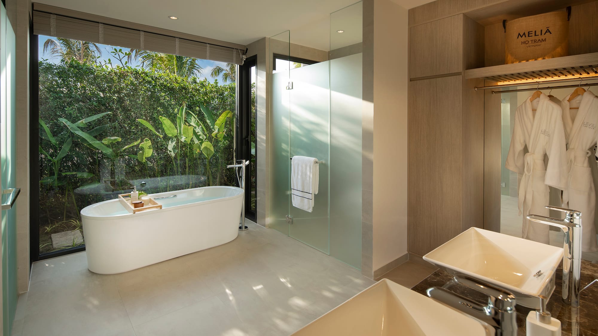 a bathroom with a tub and sink