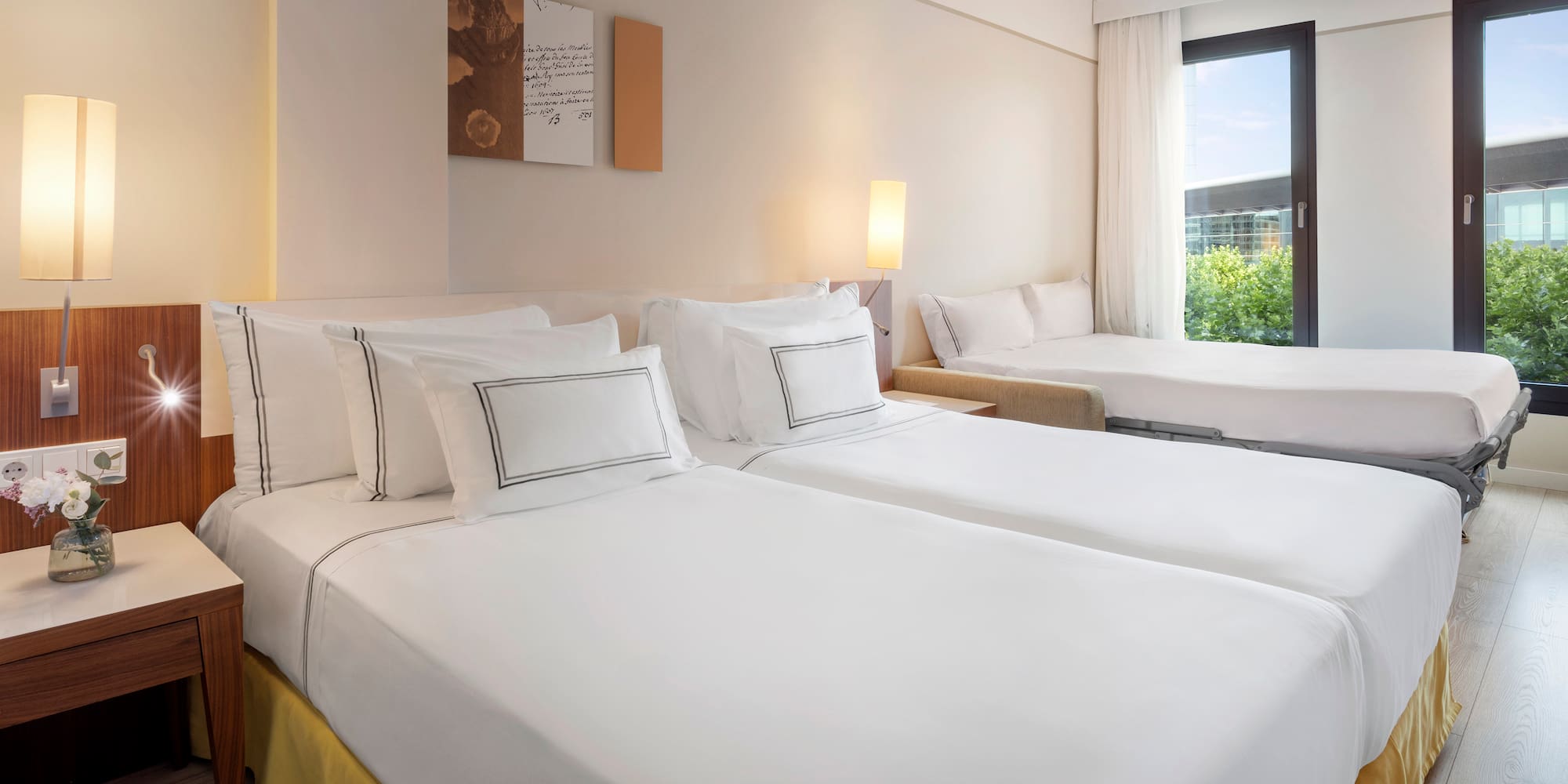 a room with two beds