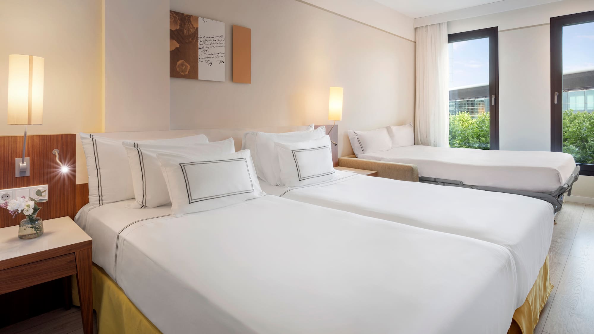 a room with two beds