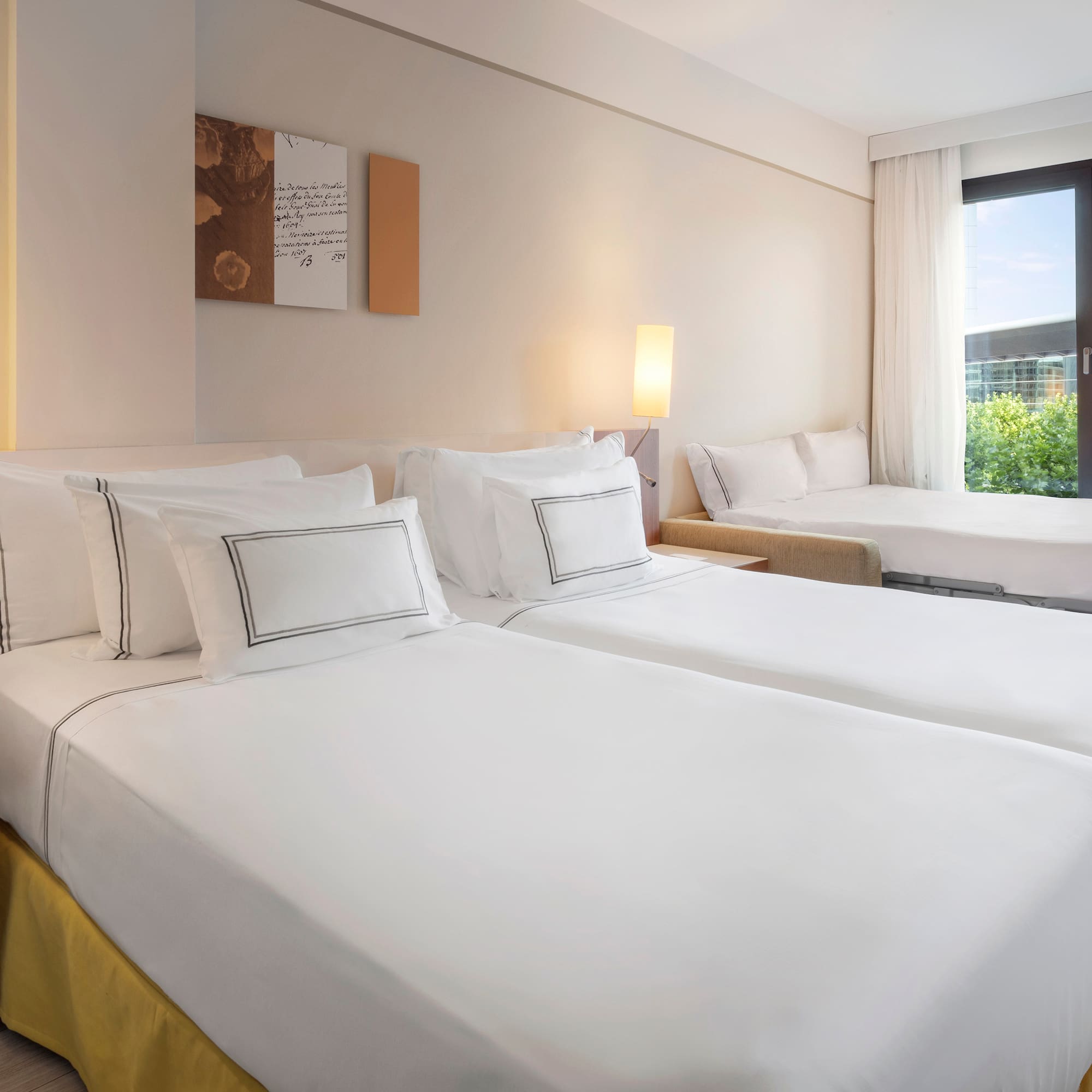 a room with two beds