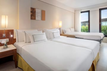 a room with two beds