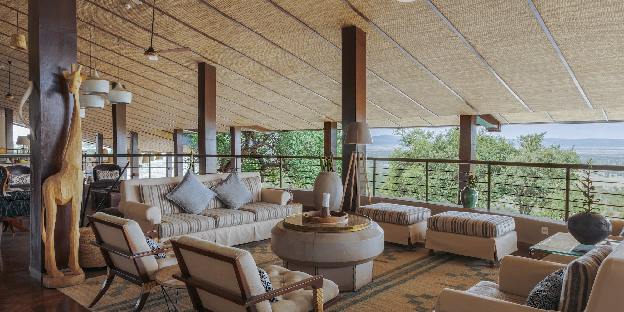 a room with a table and chairs