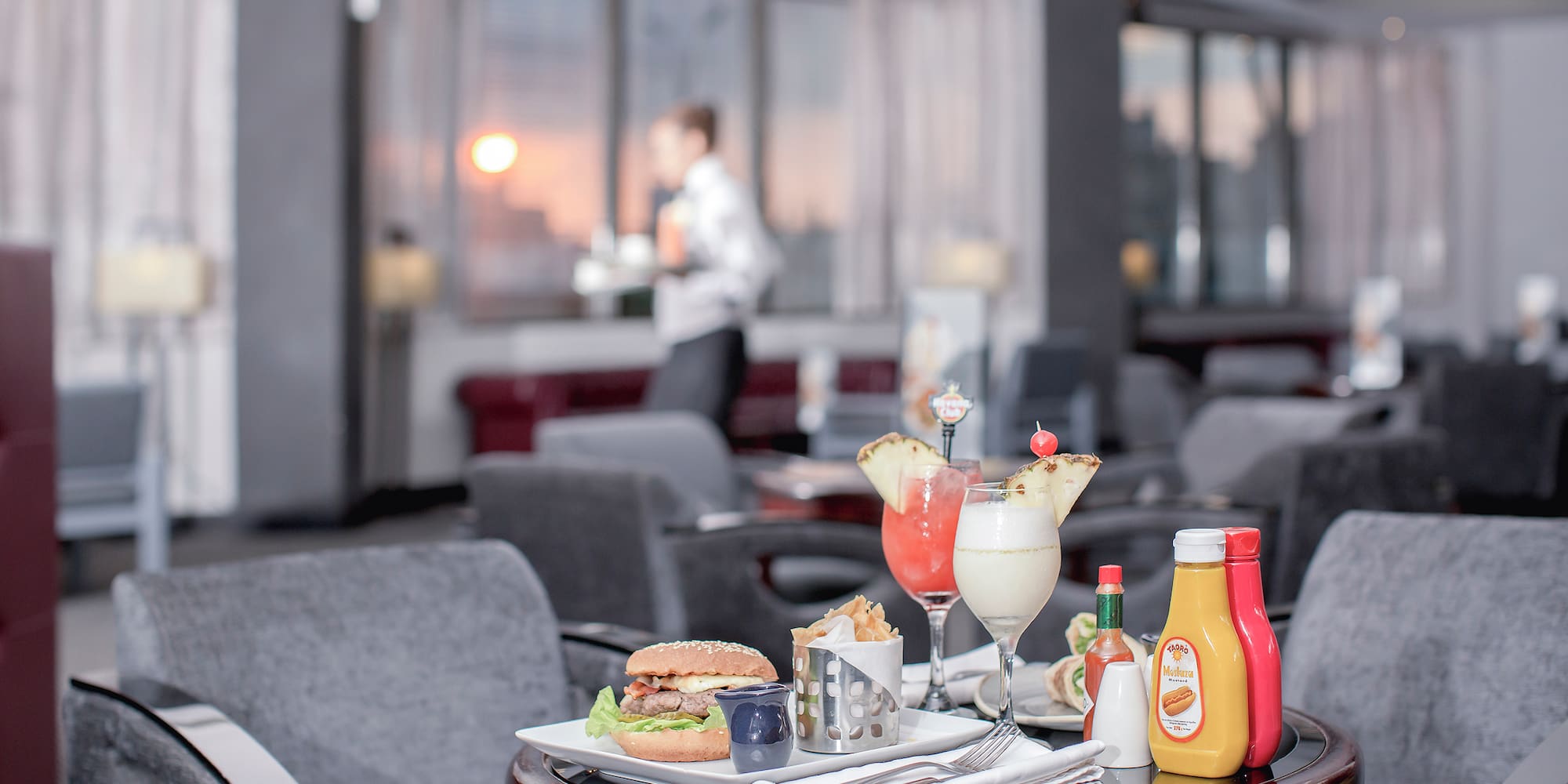 a table with food on it