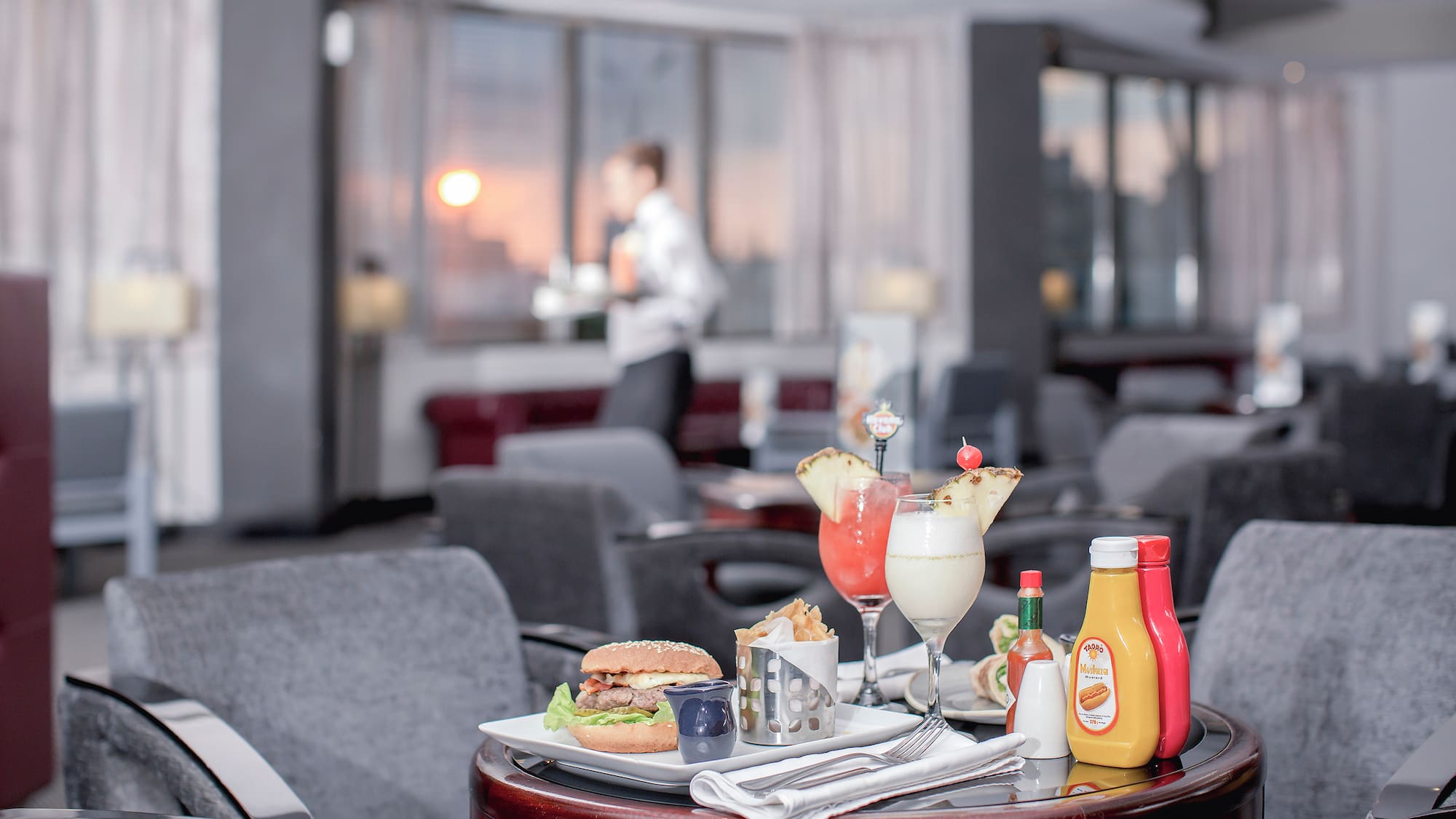 a table with food on it