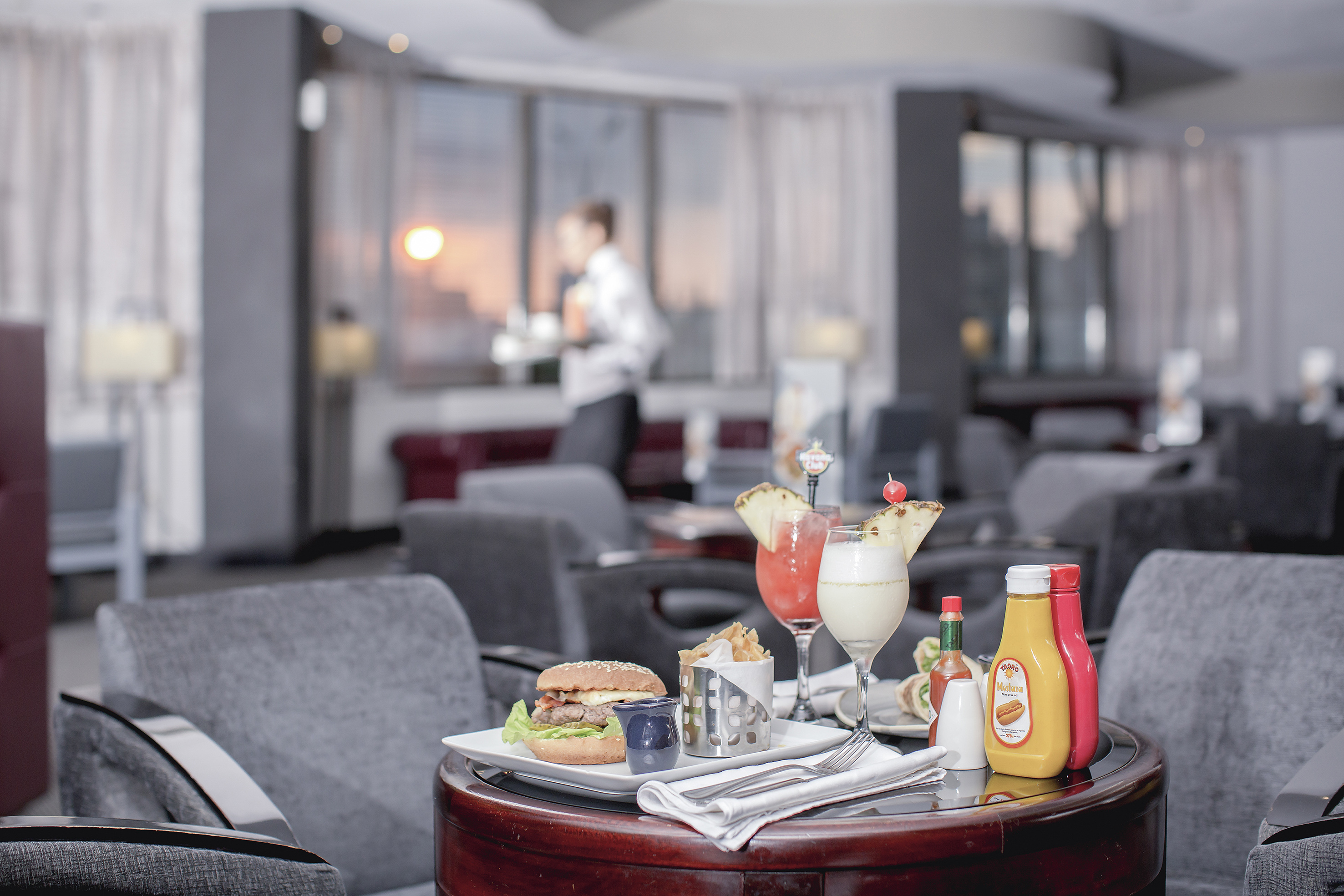 a table with food on it