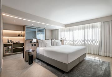 a bed in a room