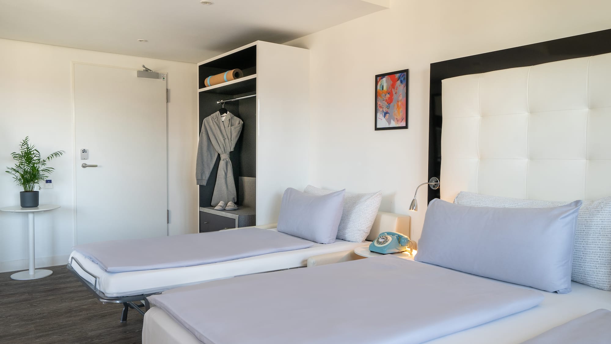 a room with two beds