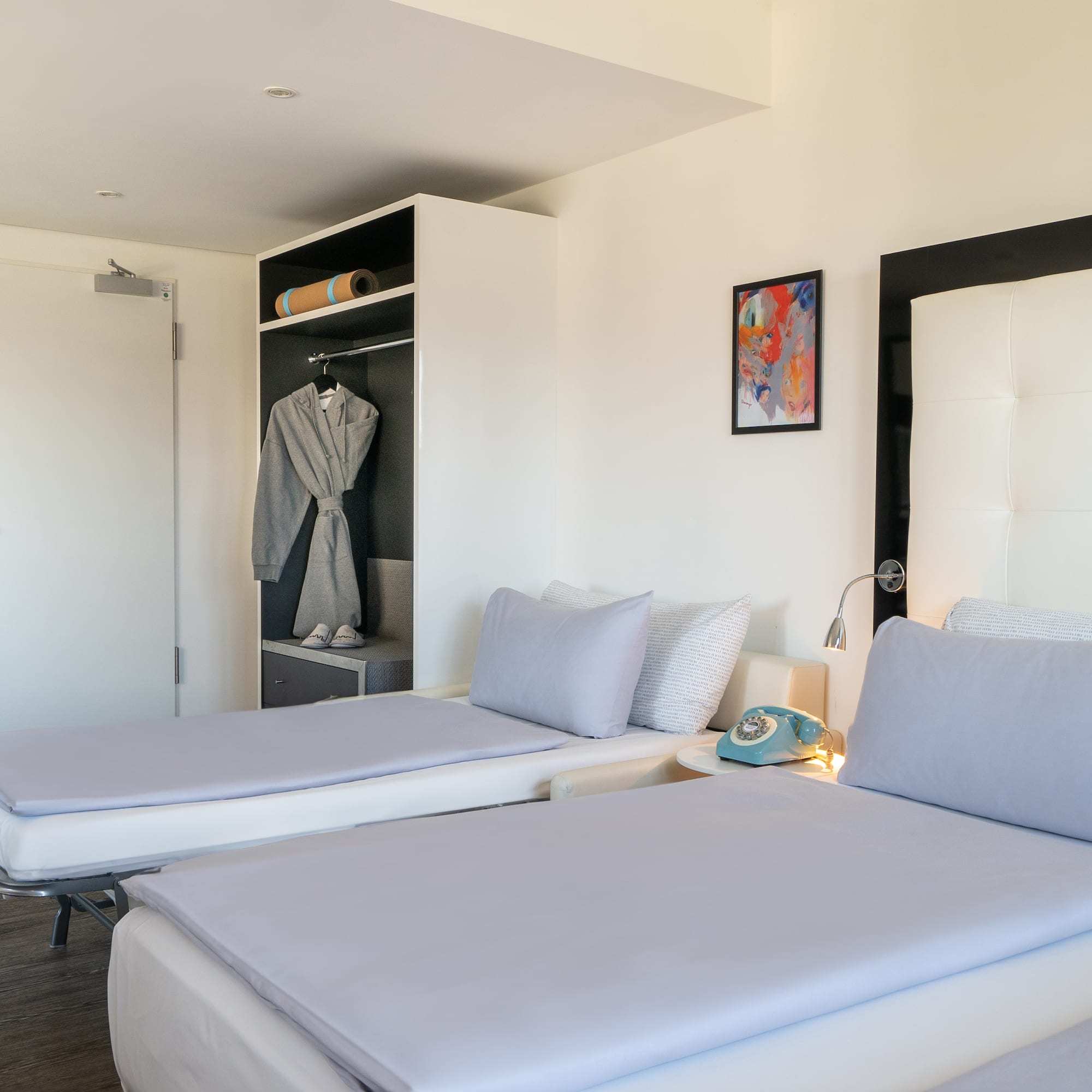 a room with two beds