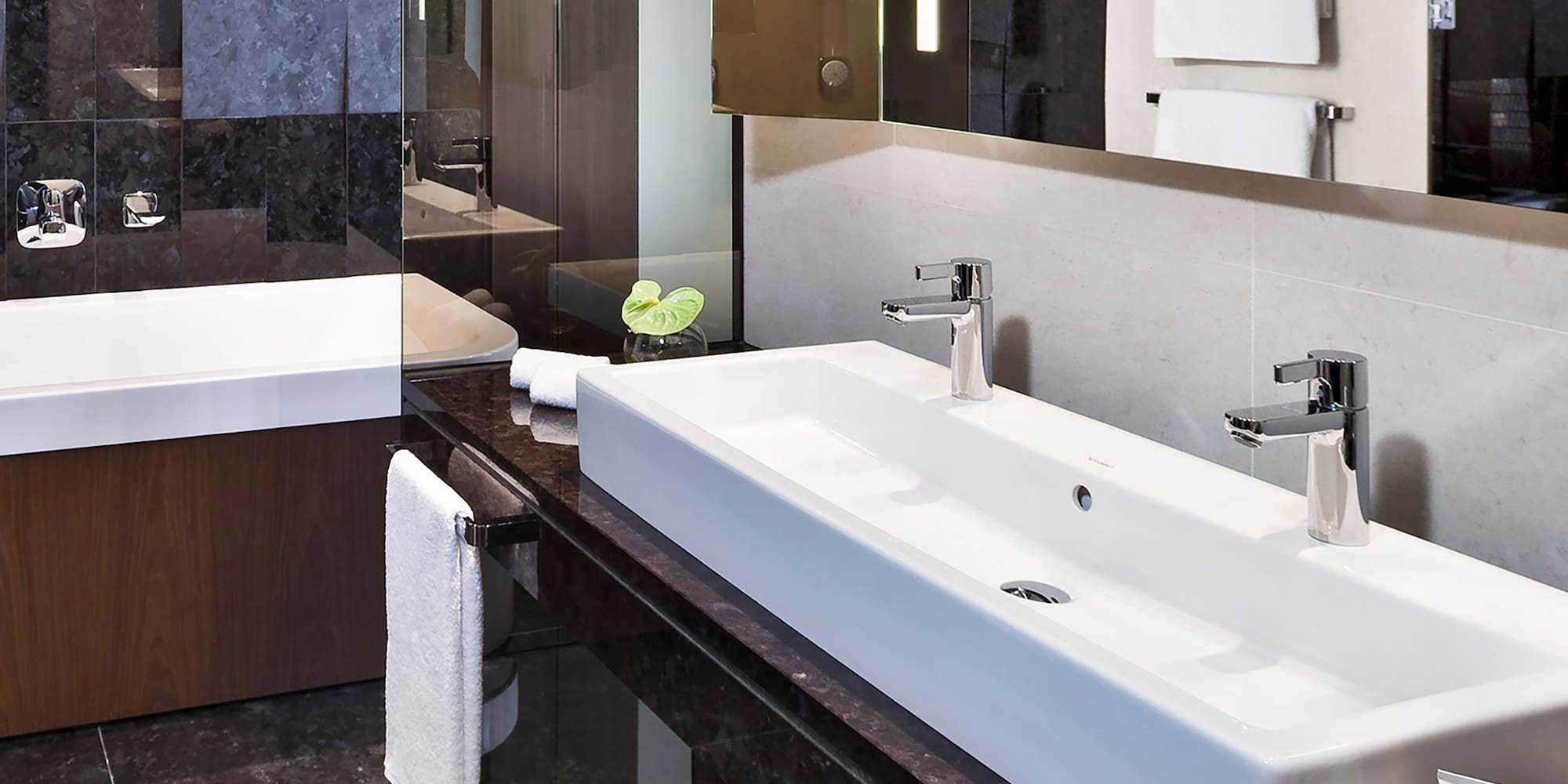 a bathroom with a sink and a tub