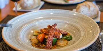 a plate of food on a table