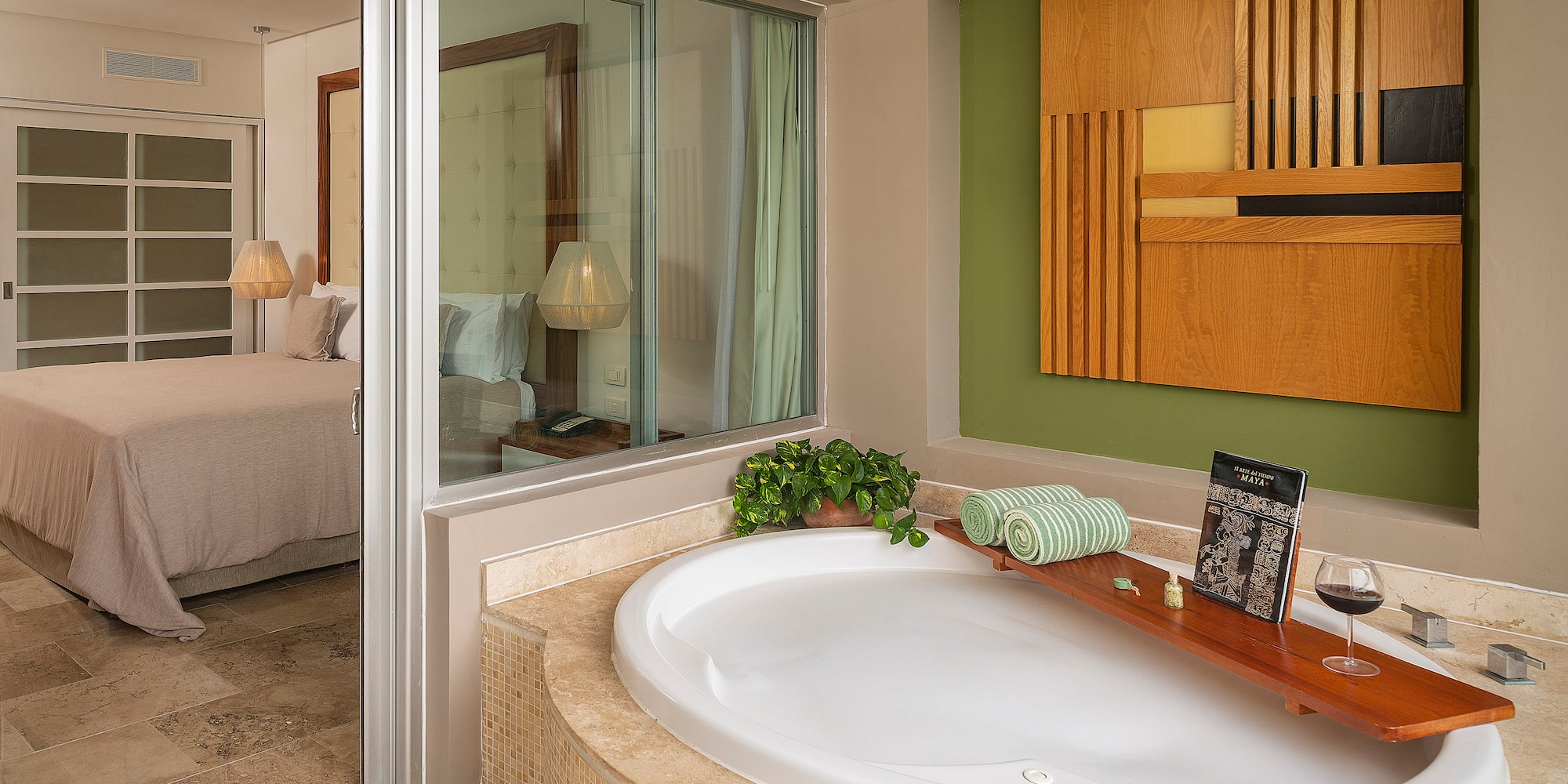 a bathtub in a bathroom