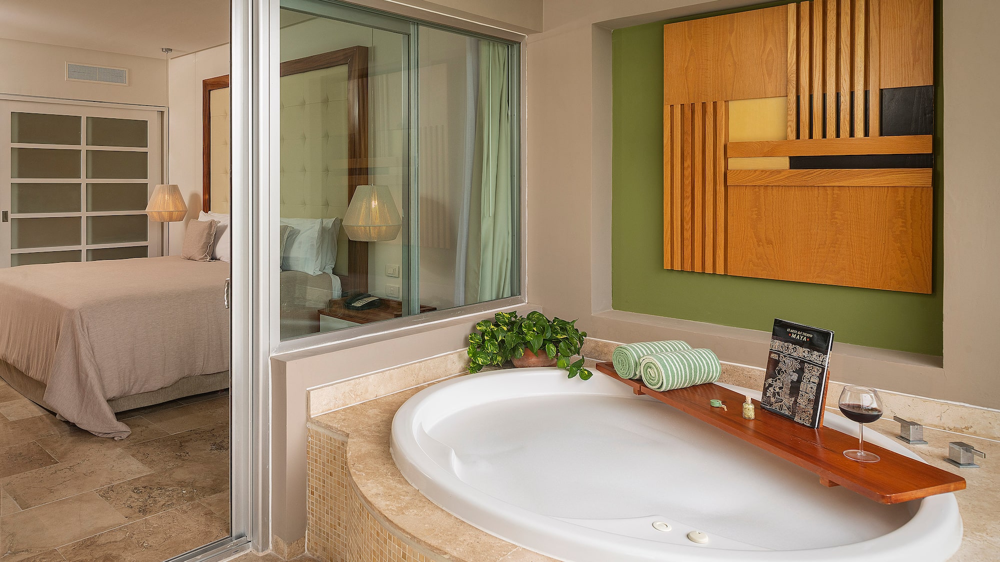 a bathtub in a bathroom