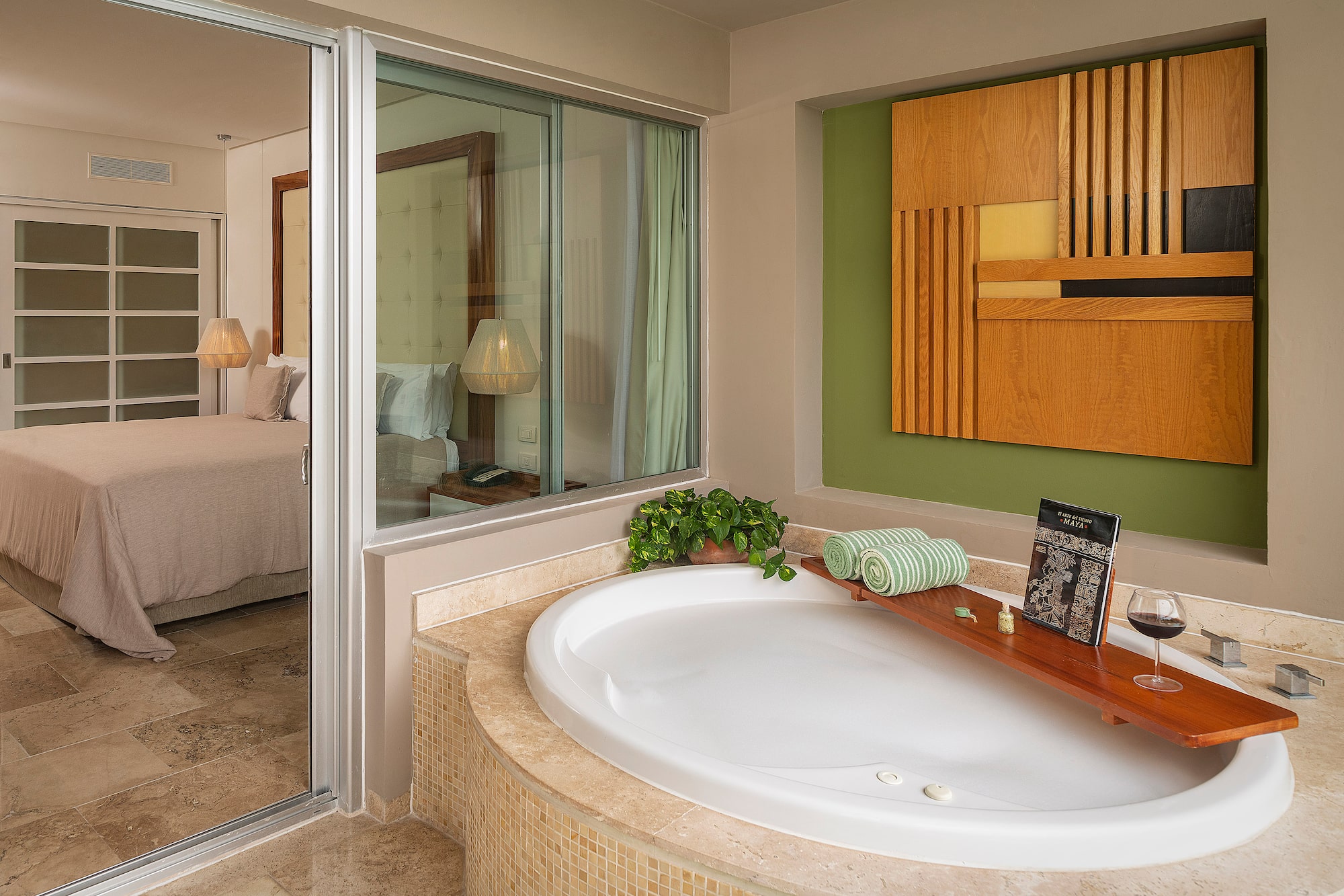 a bathtub in a bathroom