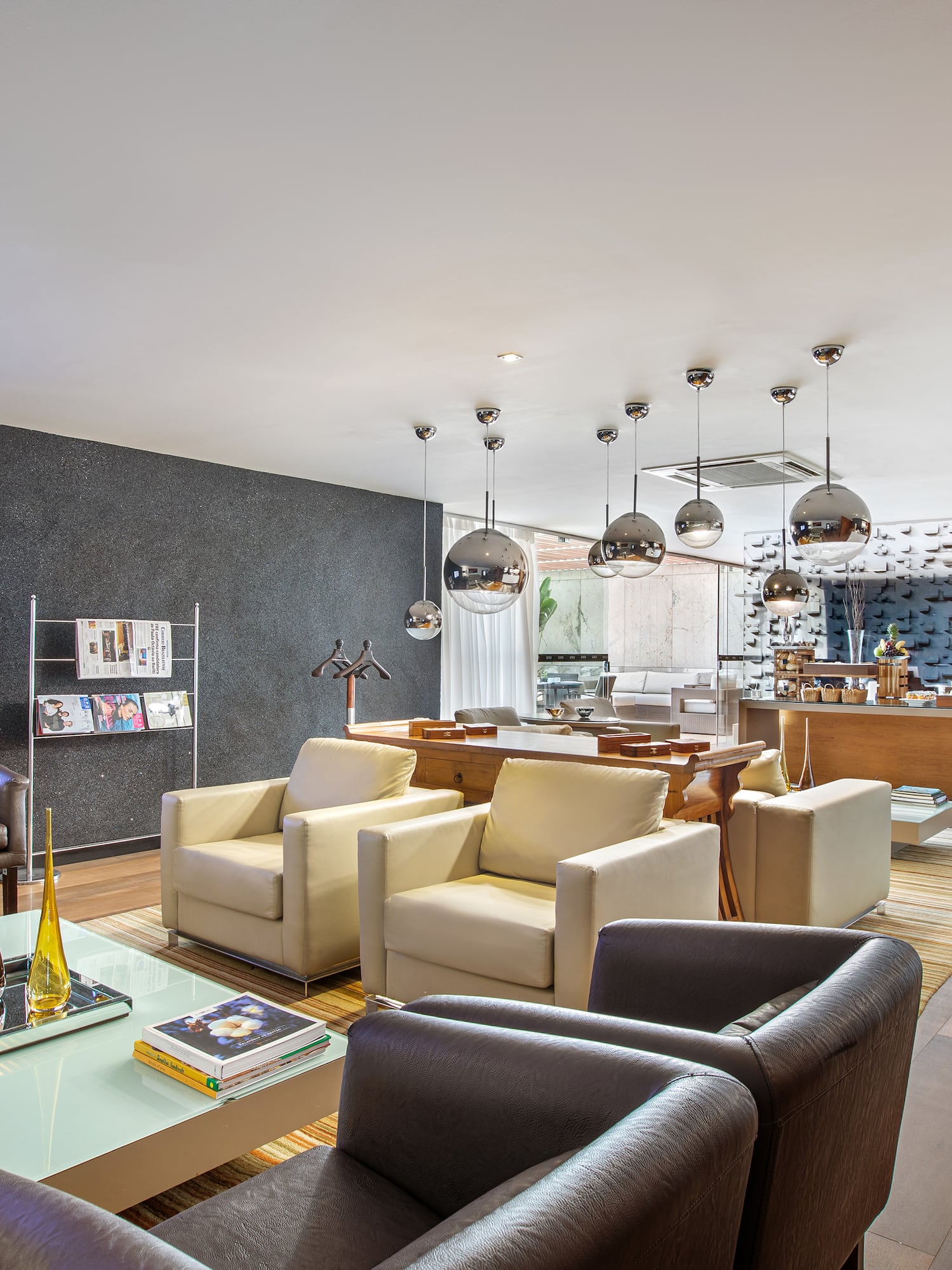 a room with a couch and a coffee table