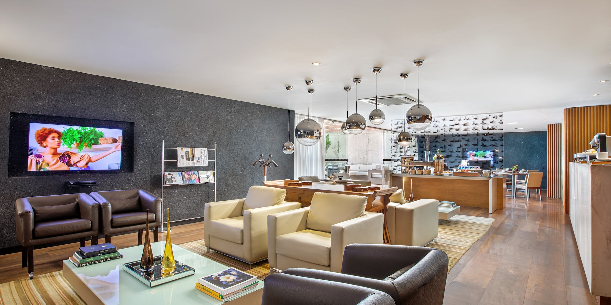 a room with a couch and a coffee table