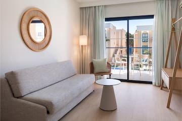 a room with a couch and a table