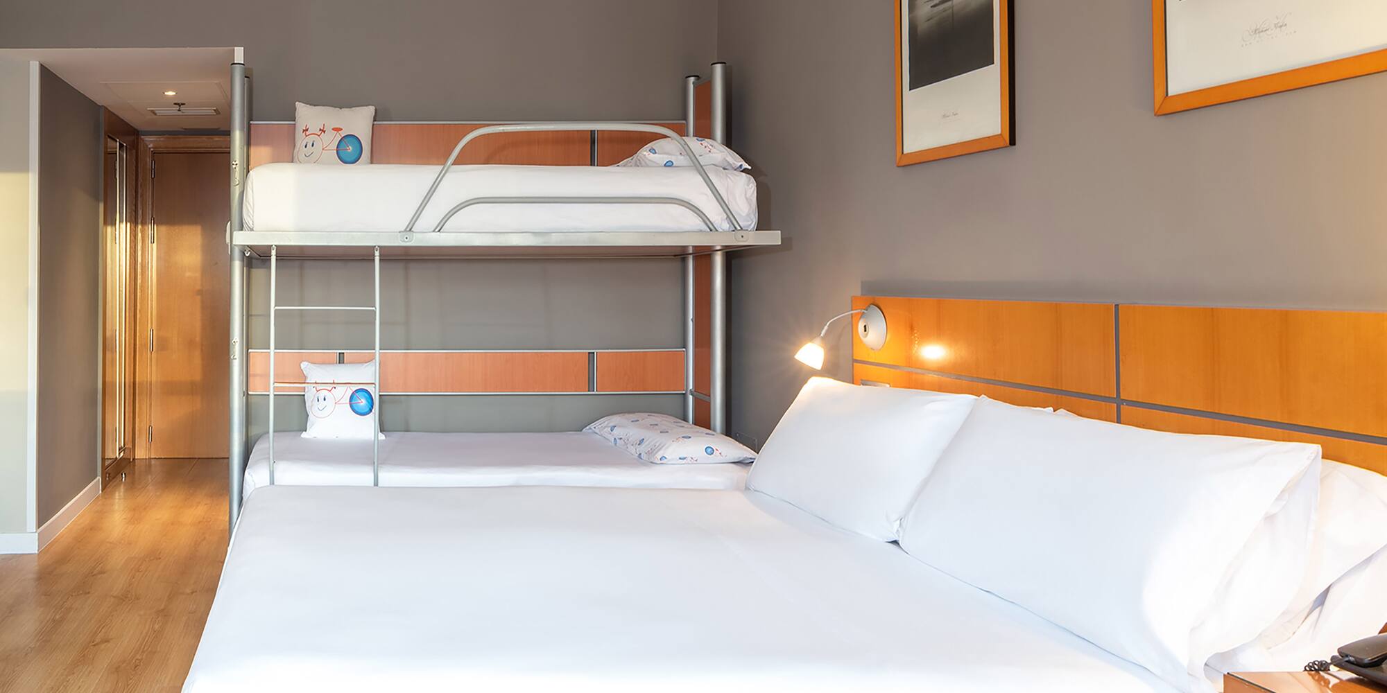 a bed in a room