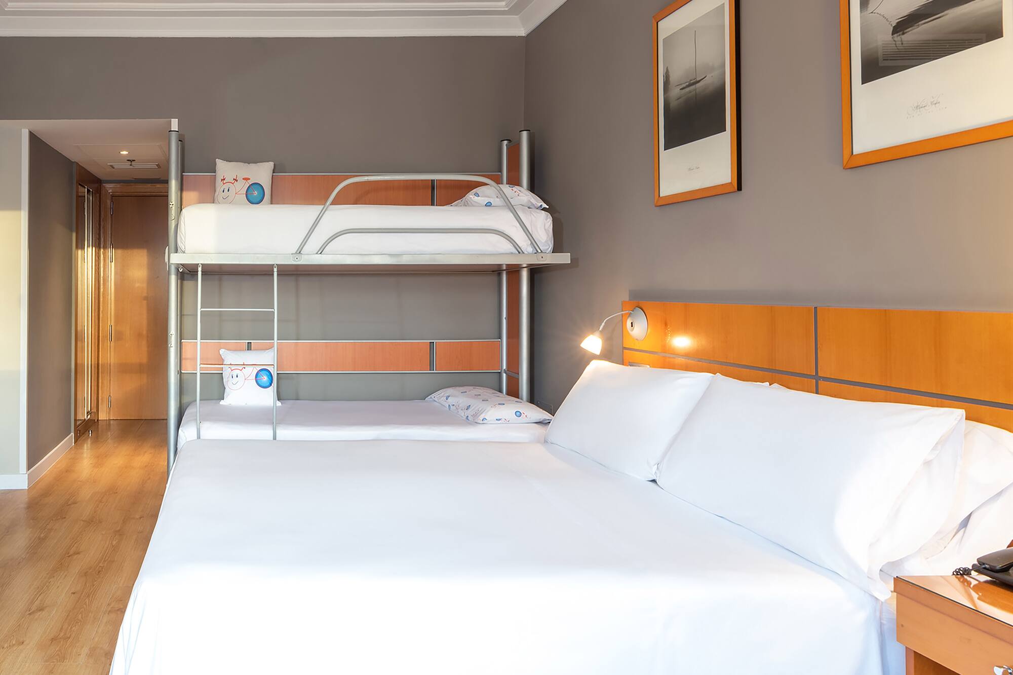 a bed in a room