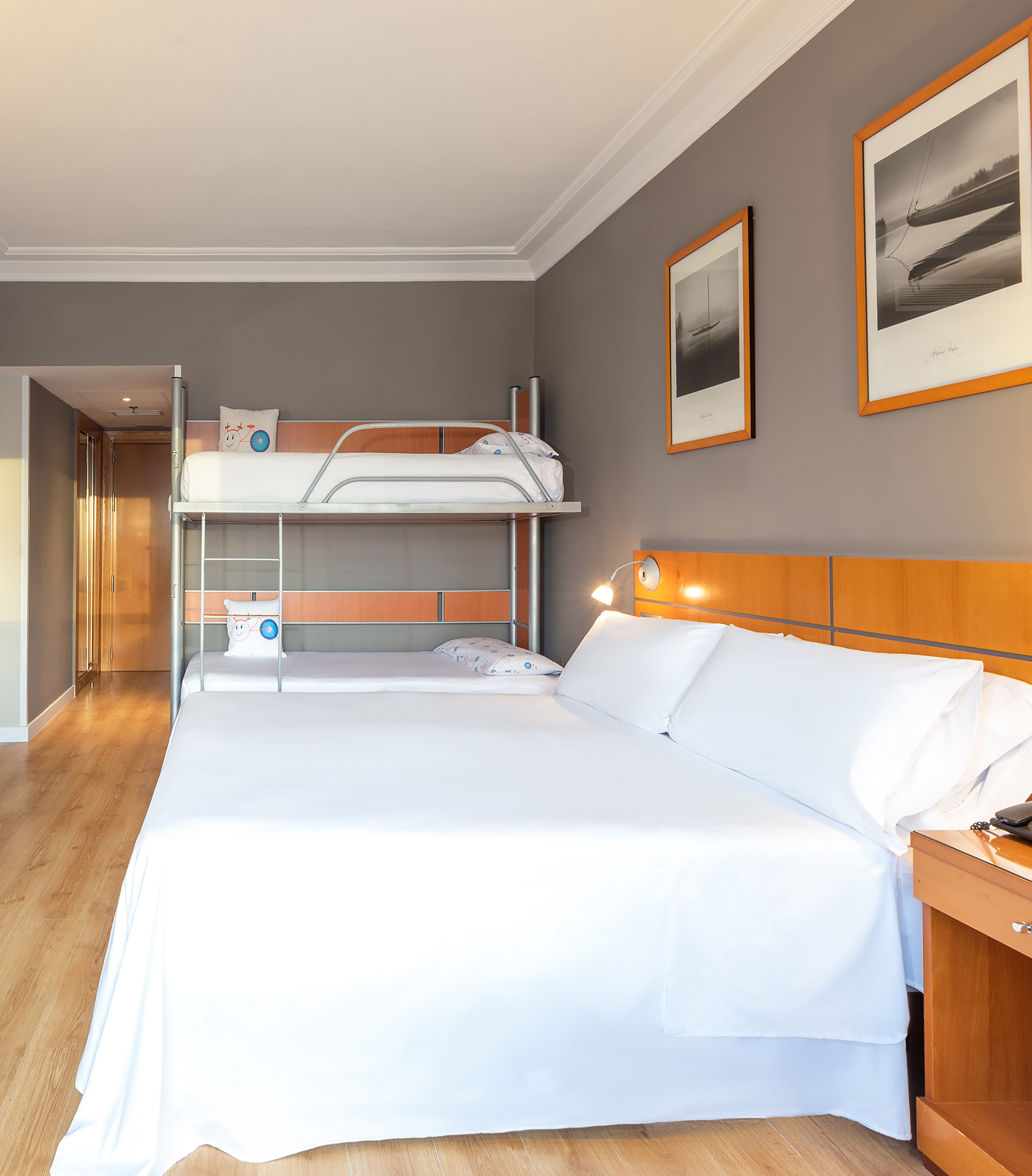 a bed in a room