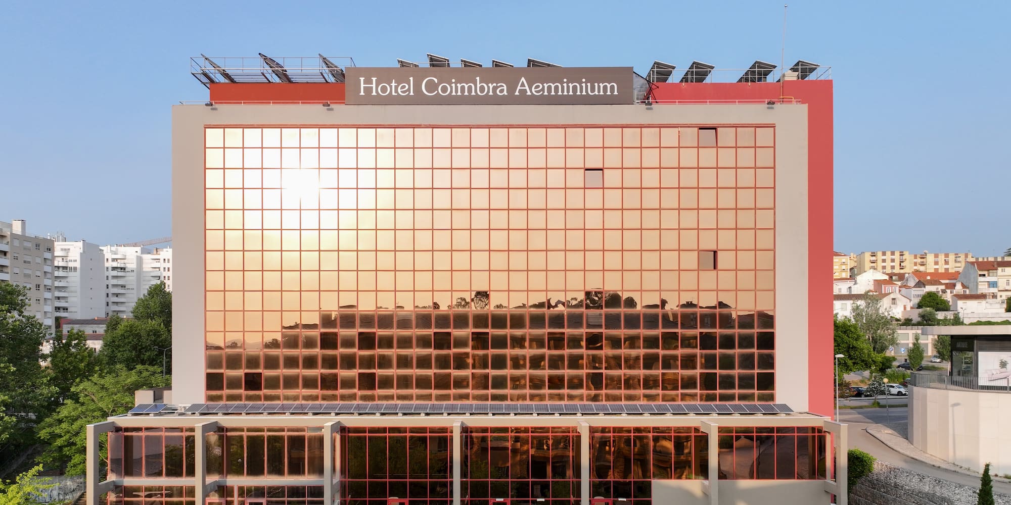 a building with a glass wall